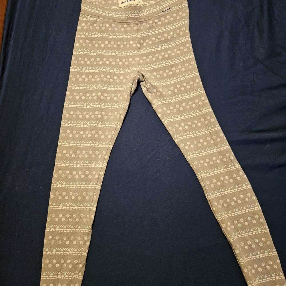 Abercrombie & Fitch Kids Light Gray Geometric Leggings